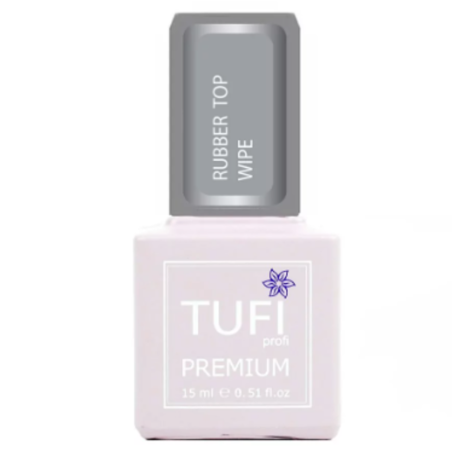 Топ для нігтів TUFI profi PREMIUM Rubber Top каучуковий з липким шаром 15 мл, фото 1