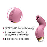 Вакуумний кліторальний стимулятор Svakom Pulse Pure Pale Pink, 5 режимів, 5 інтенсивностей у кожному - SO6993, фото 3