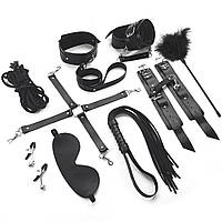 Набір BDSM Art of Sex – Set Leather, 10 предметів, чорний, натуральна шкіра - SO7138