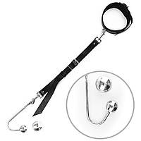 Анальний гак 4 із нашийником з натуральної шкіри Art of Sex - Anal hook, Чорний - SO7763