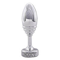 Металева анальна пробка DOXY Butt Plug RIBBED, ребриста, діаметр 3,3 см - SO8031