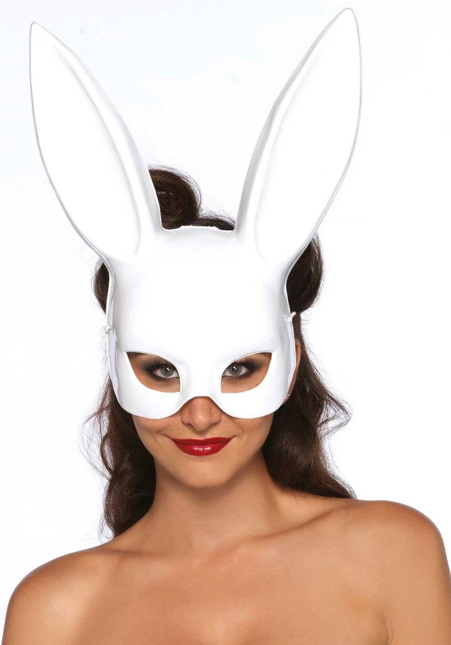 Маска кролика Leg Avenue Masquerade Rabbit Mask White, довгі вушка, на резинці - SO7947, фото 1