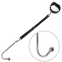 Анальний гак 2 із нашийником з натуральної шкіри Art of Sex - Anal hook, Чорний - SO7737