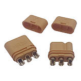 Силовий роз'єм штекер MR30 триконтактний (пара) 3pin MR30-m MR30-f, фото 3