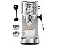 Автоматическая эспрессо-машина кофемашина Yoer Lungo EM02S 1450W Серебристая