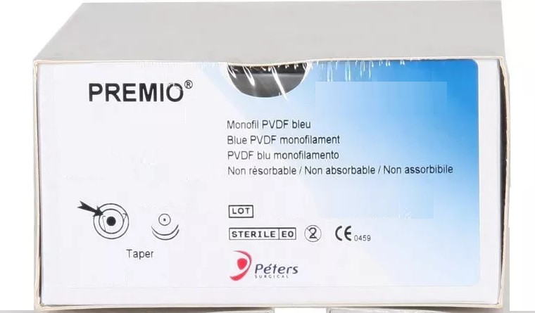 Хірургічна нитка Premio 3/0 (ПВДФ), колюча 2*25 мм, 1/2, довжина 90 см 26S20P