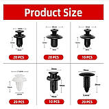 Автомобільні кріплення, пістони, кліпси 100 шт. в органайзері, фото 2