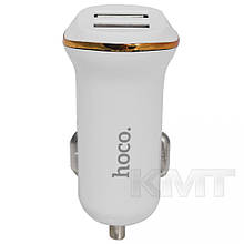 Hoco Z1 Car Charger Set (Lightning) (2 USB)(2.1 A) — White