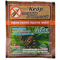 Засіб для ароматизації повітря приміщень, шаф, одягу + захист від молі із запахом Кедра Global 10шт