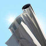 Сонцезахисна плівка на вікна архітектурна дзеркальна 152х100 см Срібло, фото 2