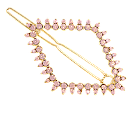 Заколка-зажим "Ромб с розовыми кристаллами" длина 5.5см