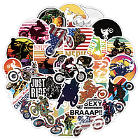 Набор виниловых наклеек Мотоциклисты Takara Tomy на предметы 50 шт.