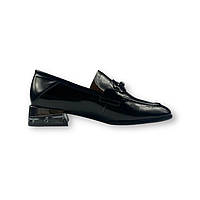 Женские лаковые слиперы черные туфли на низком каблуке с квадратным носом B67500FN-5143 Brokolli 1856