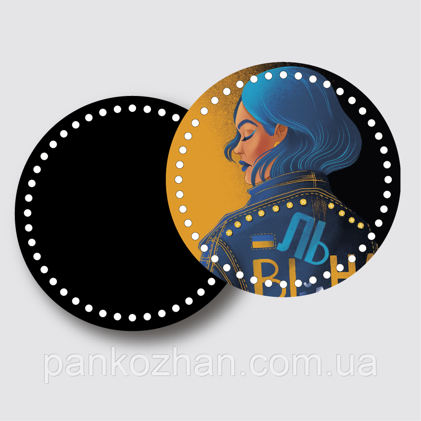 Комплект до в'язаної сумки з акрилу, коло 18см, фото 1