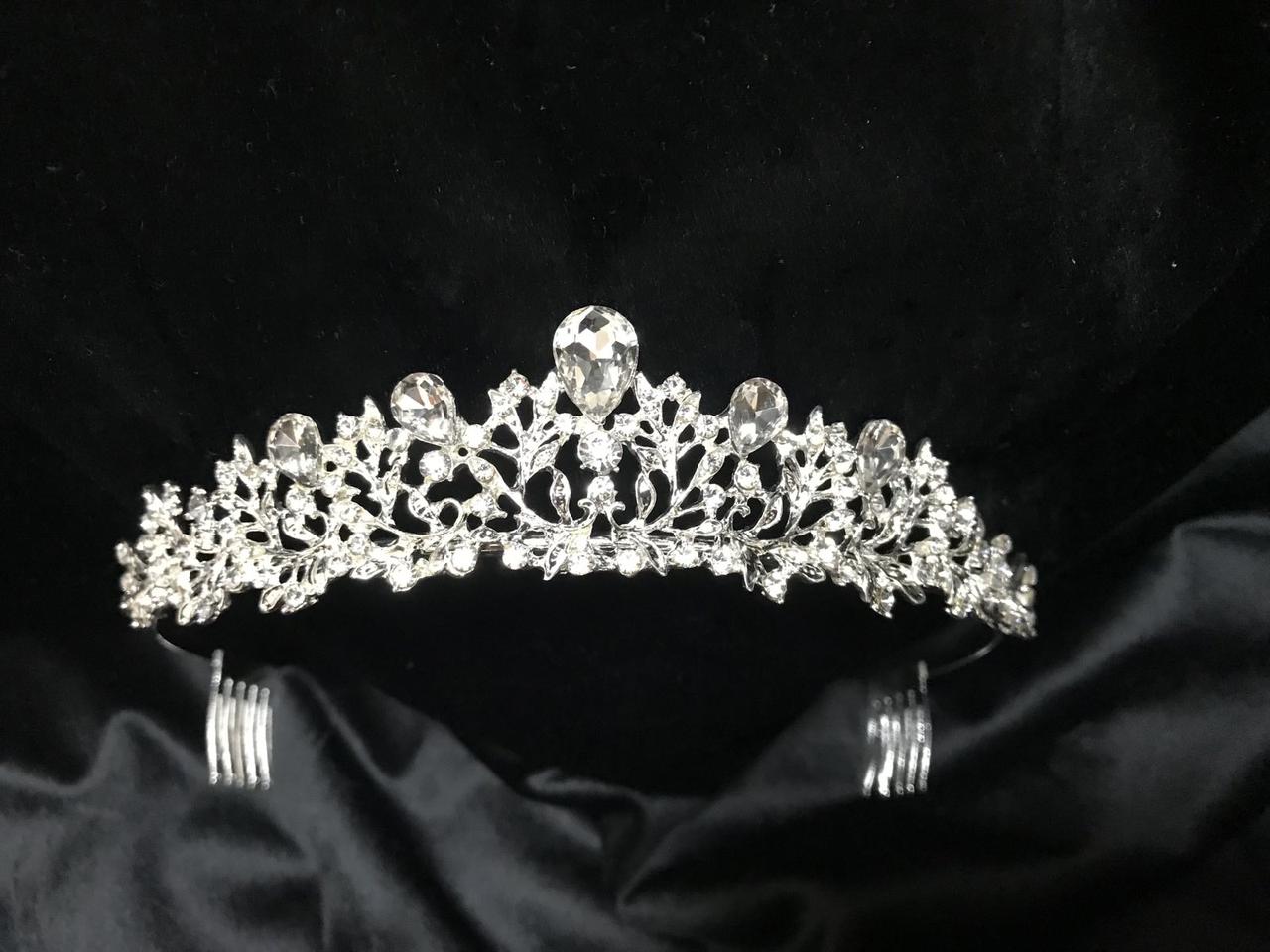 Вишукана діадема з камінням SWAROVSKI, срібло