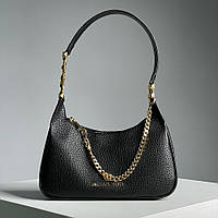 Черная женская сумка Michael Kors Piper Small Pebbled Leather Shoulder Bag