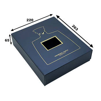Коробка з віконечком для алкоголю з кришкою на магніті 220х65х263 мм