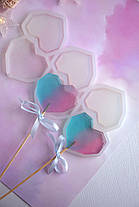 Силіконовий молд для льодяників "Сердечка 4 (брязкальця)"