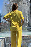 Літній костюм із трикотажу в рубчик для вагітних та годування, жовтий, фото 7