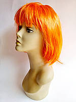 Карнавальна перука каре яскраво помаранчева, 28 см