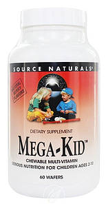 Вітаміни для дітей жувальні Source Naturals Mega-kid 60 таб.