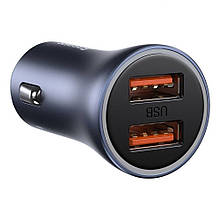 Baseus (CCJD-A0G) Golden Contactor Pro Dual Quick Charger Car Charger U+U 40W Dark Gray — CCJD-A0G Dark Gray