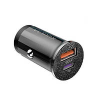 Автомобільне ЗУ USB Type-C QC3.0 PD 3А 42Вт KUULAA в прикурювач з двома USB портами для швидкої зарядки