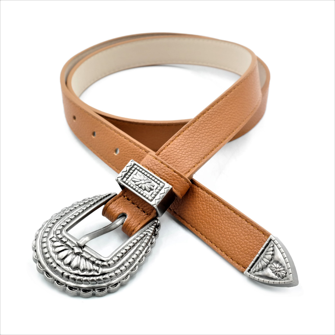 Жіночий ремінь Weatro 2,3 х 110 см Коричневий (рудий) zhkz-25cm-005, фото 1