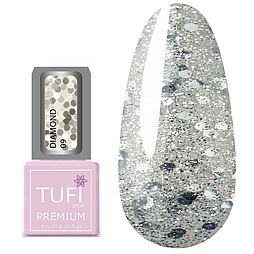 Гель-лак TUFI profi PREMIUM Diamond 09 срібна куля 8 мл