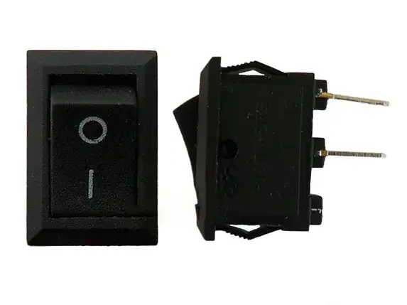 Кнопка 3 А, 250V 15x10,5 мм (чорна)., фото 1