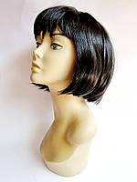 Карнавальный парик каре черного цвета, 28 см