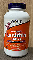 Lecithin Non-GMO 1200 мг - 200 капсул - NOW Foods (Лецитин без ГМО Нау Фудс)