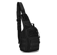 Тактическая Черная армейская сумка-рюкзак на одной лямке. T-Bag 2