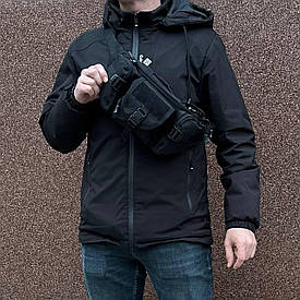 Чорна поясна, нагрудна тактична сумка. Армейська чорна бананка