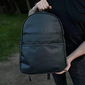 Чорний рюкзак CK з екошкіри. Повсякденний рюкзак унісекс