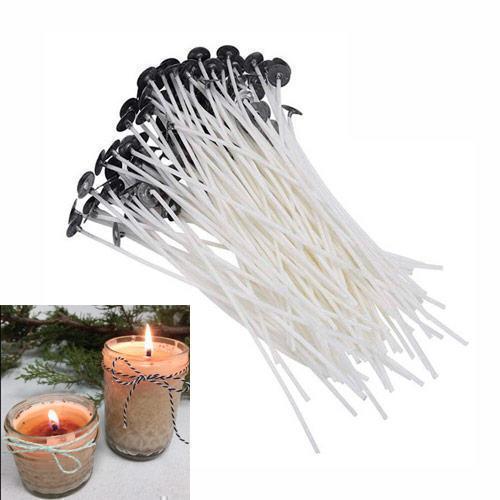 Фітіль восковий 100шт для свічок 16см з тримачем, діаметр 1.6 мм, вага 60 г