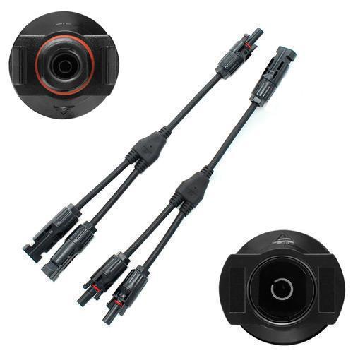 Кабель MC4 Y-образний розгалужувач для сонячних панелей, 4 мм, пара 30 см, максимальний струм 30 А, робоча напруга 1000 В