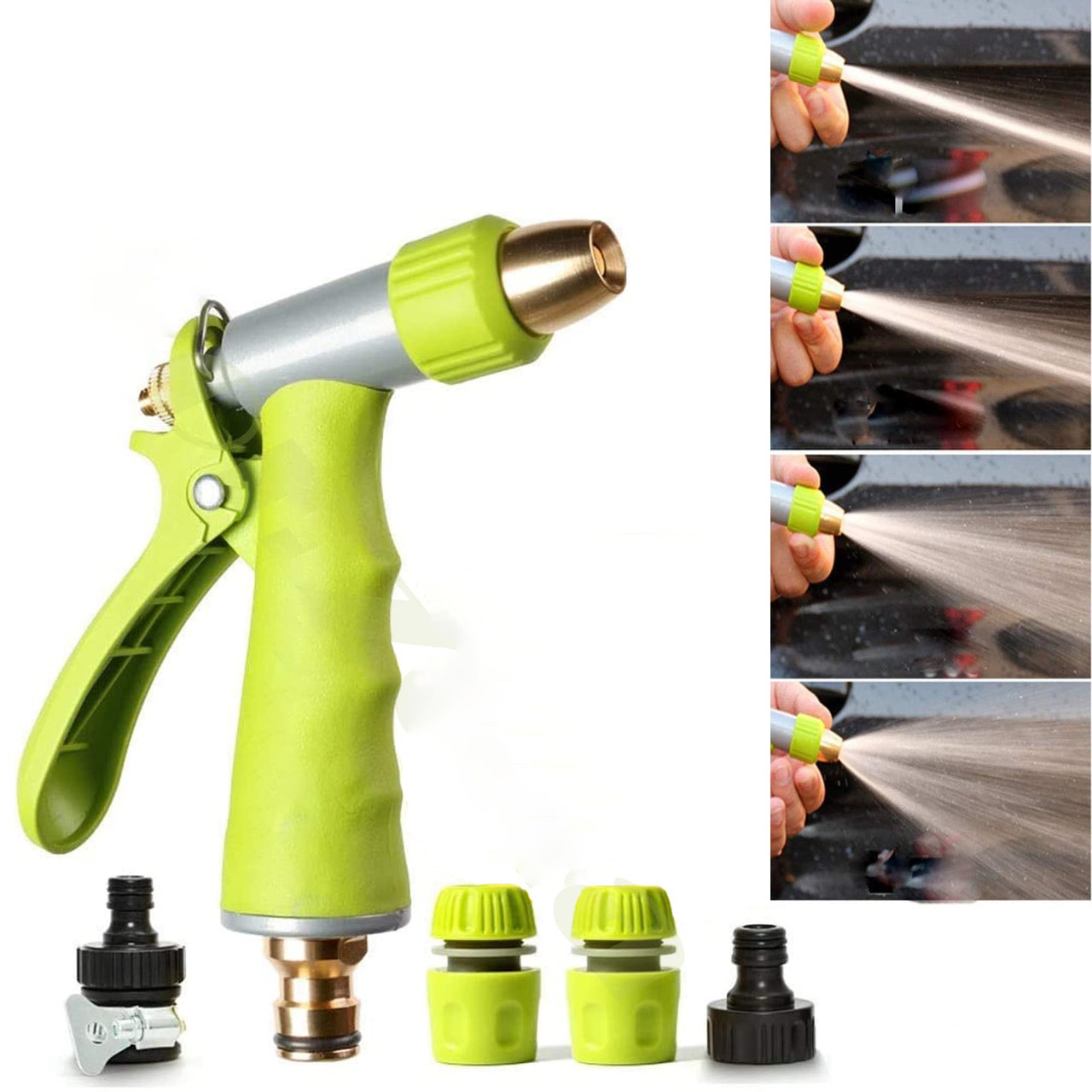 Пістолет розпилювач для садового шланга з насадками Салатовий, фото 1