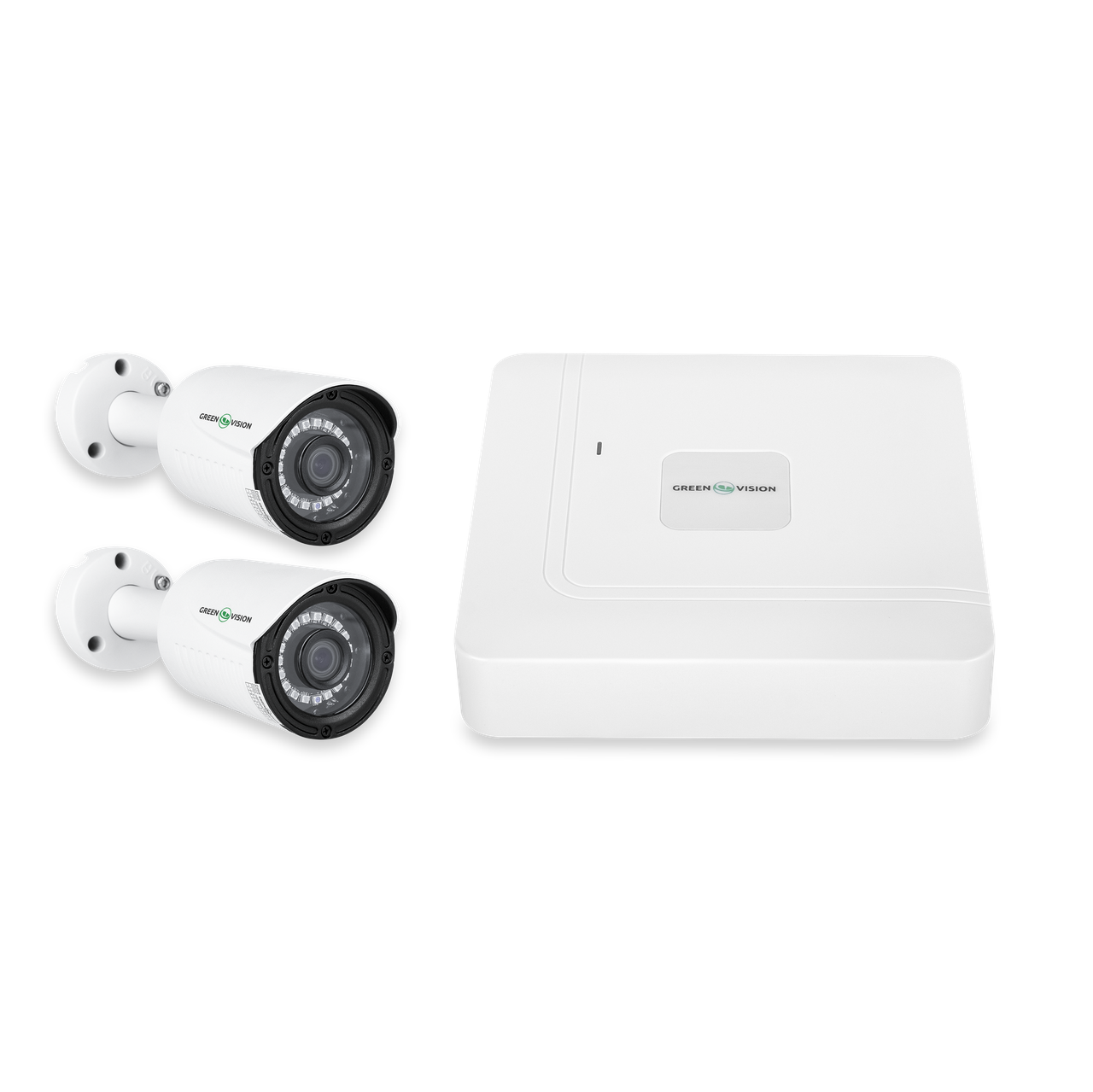 Комплект видеонаблюдения уличный на 2 цилиндрические камеры Green Vision GV-K-W62/02 2MP (Lite) - фото 2 - id-p1864616236