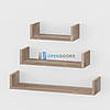 Настінна полиця Opendoors Комплект настінних полиць для книг і речей ДСП Дизайнерські полиці на стіну, фото 6