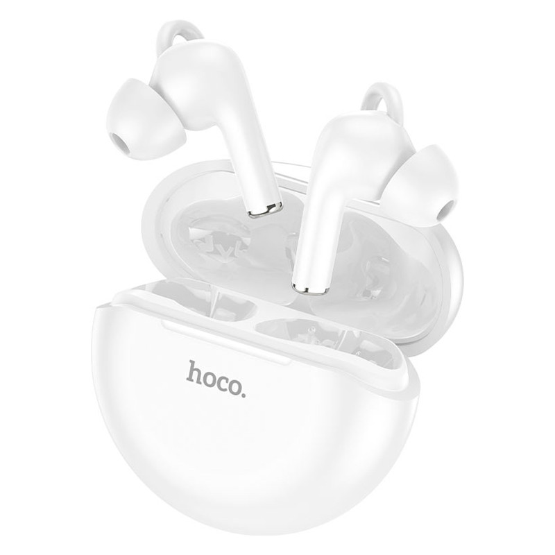Hoco бездротові Bluetooth навушники з мікрофоном, робота 4.5 години, білі