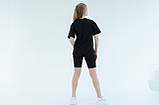 Велосипедки та футболка для дівчинки чорного кольору з матеріалу кулір р. 104-170, фото 4