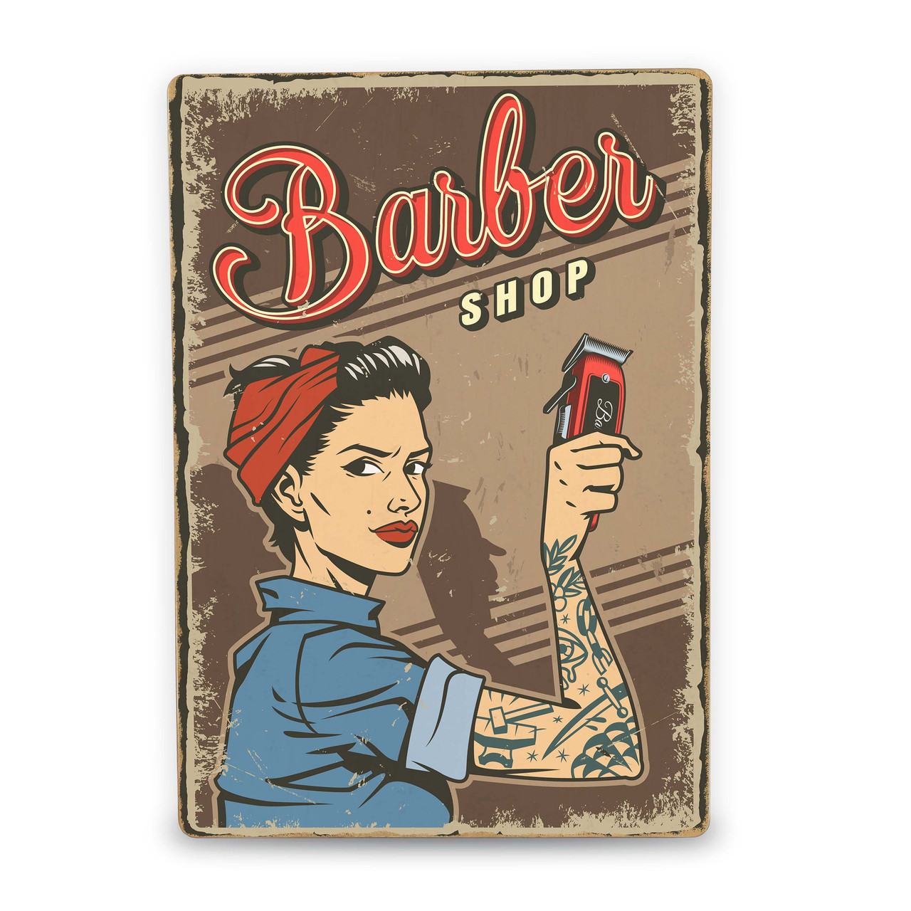 Дерев'яний Постер Barber Shop