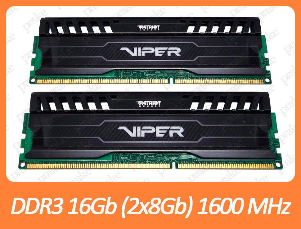 DDR3 16GB (2x8Gb) 1600 MHz (12800) Patriot Viper PV316G160C0K