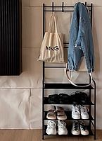 Вешалка в прихожую New simple floor clothes rack для верхней одежды и обуви, Вешалка органайзер металлическая