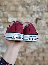 Кеди Converse All Star MARRON КОТОН Темно-рожеві кеди конверси низькі ТЕКСТИЛЬНІ літні чоловічі, фото 4