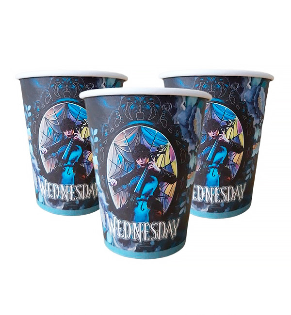 Одноразові стакани "Wednesday у дзеркалі" (10 шт.), 250 мл