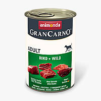 Корм для собак GranCarno Adult Beef + Game с говядиной и дичью 400г влажный