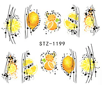 Слайдер водный для маникюра и дизайна ногтей STZ- 1199 апельсин, лимон