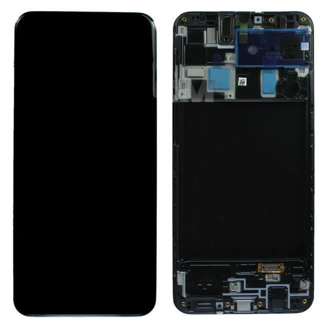 Дисплей Samsung A205 Galaxy A20 модуль в зборі з тачскріном, чорний, з рамкою, Original (PRC)